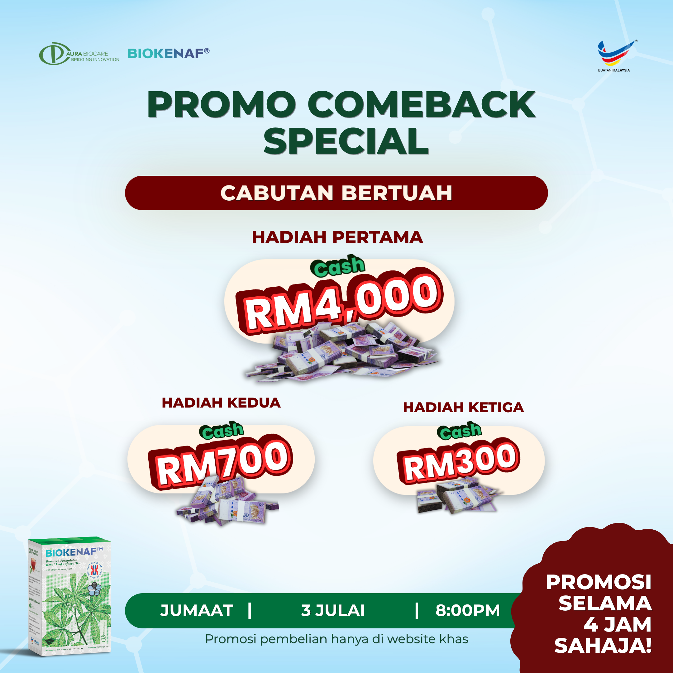 Comeback Special Lucky Draw - Aura Biocare x Biokenaf