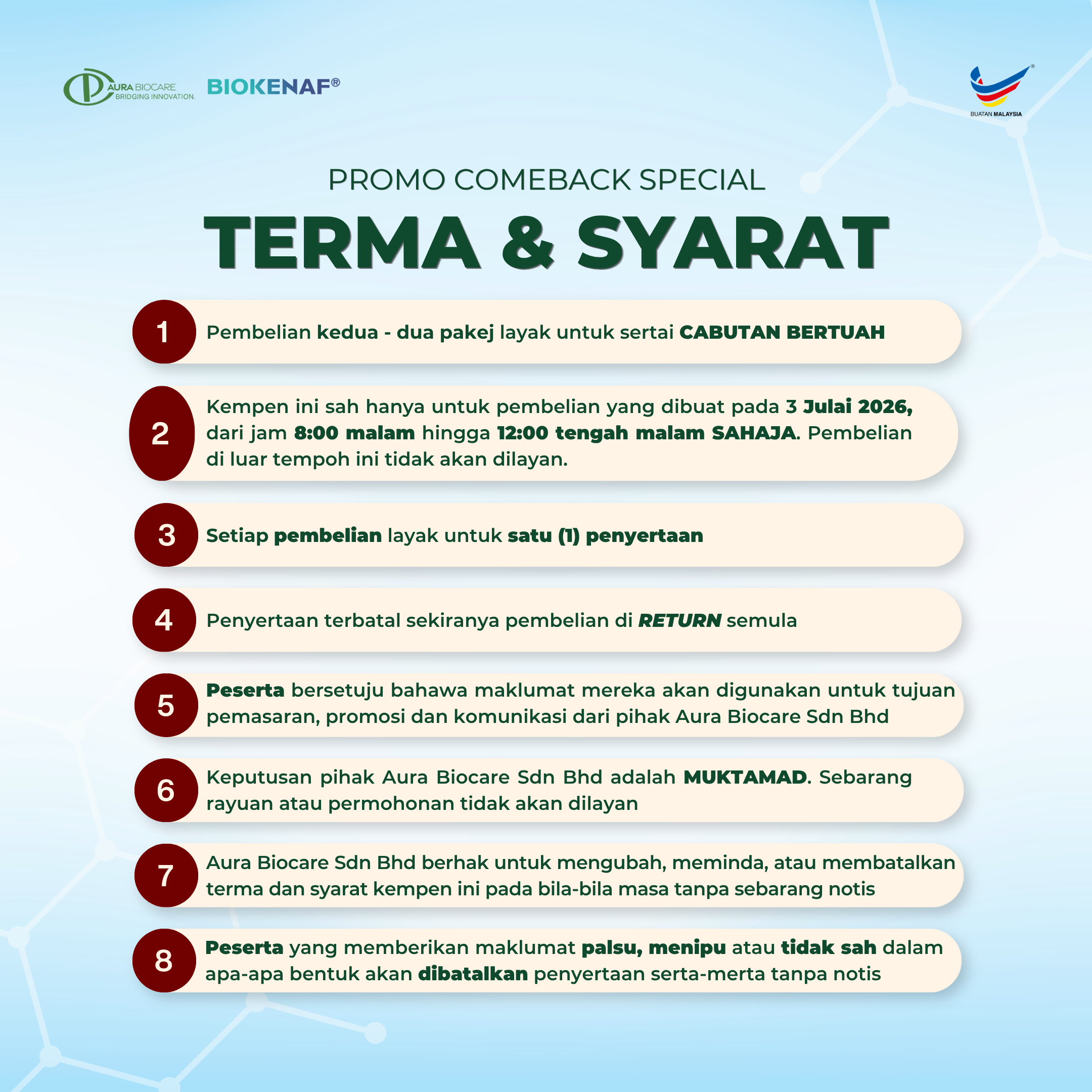 Terma dan Syarat Comeback Special